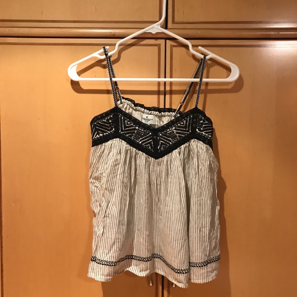 Embroidered flowy tank top